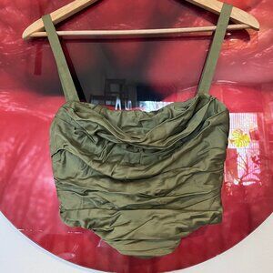 Olive draped corset